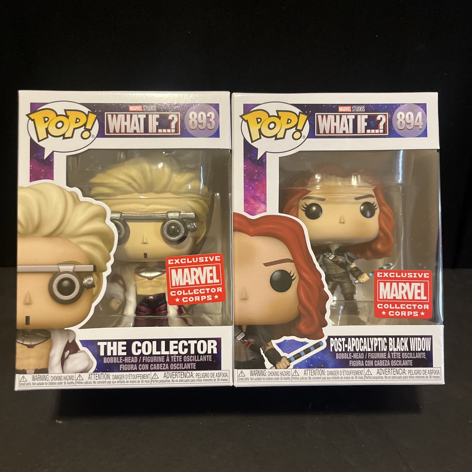 Funko Pop Marvel What If...? Post-Apocalyptic Black Widow #894 & Collector 893
