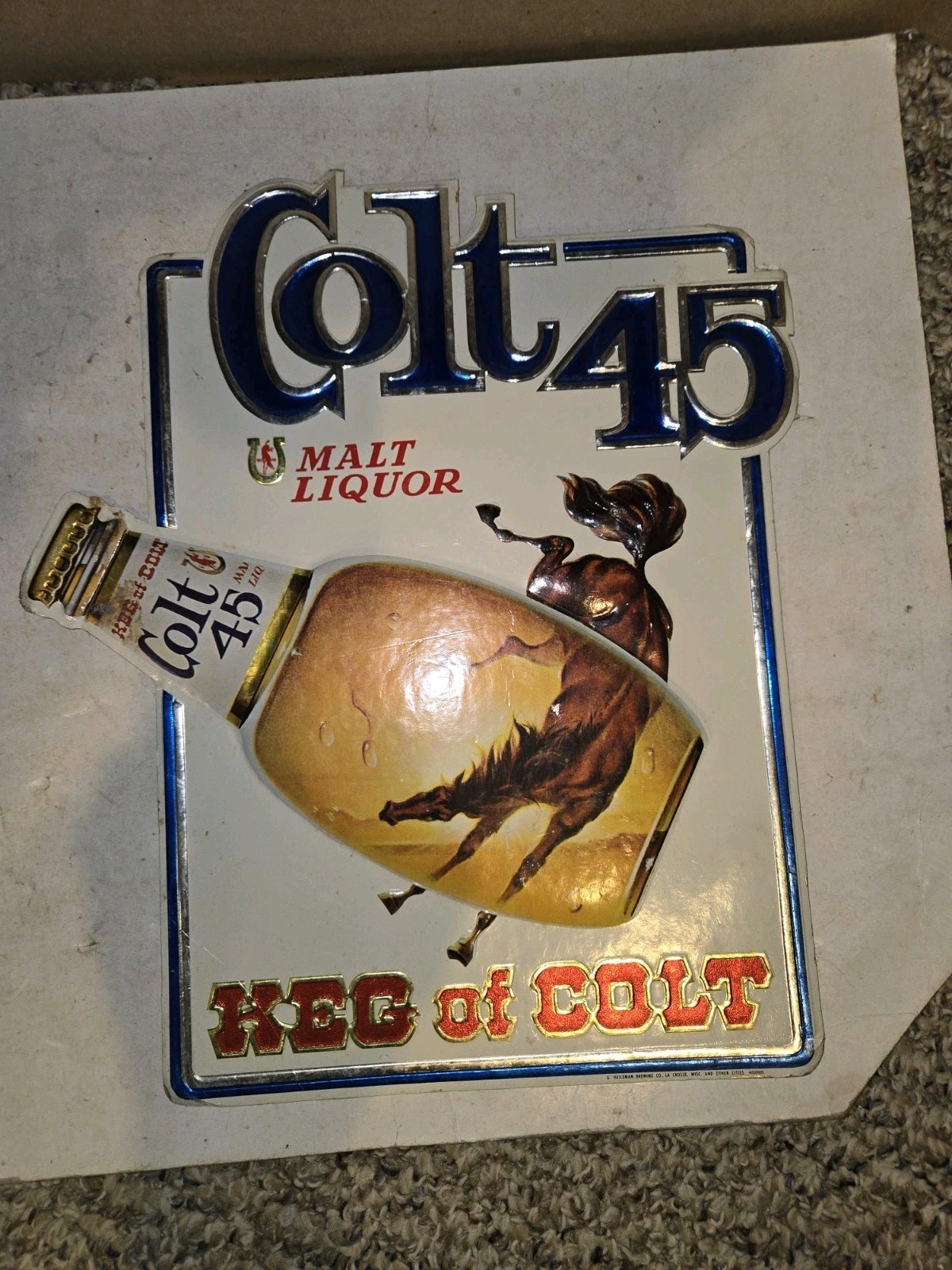 2 Vintage Beer Signs,70s Colt 45 Keg Of Colt Bottle,60s Liebotschaner,Stegmaier