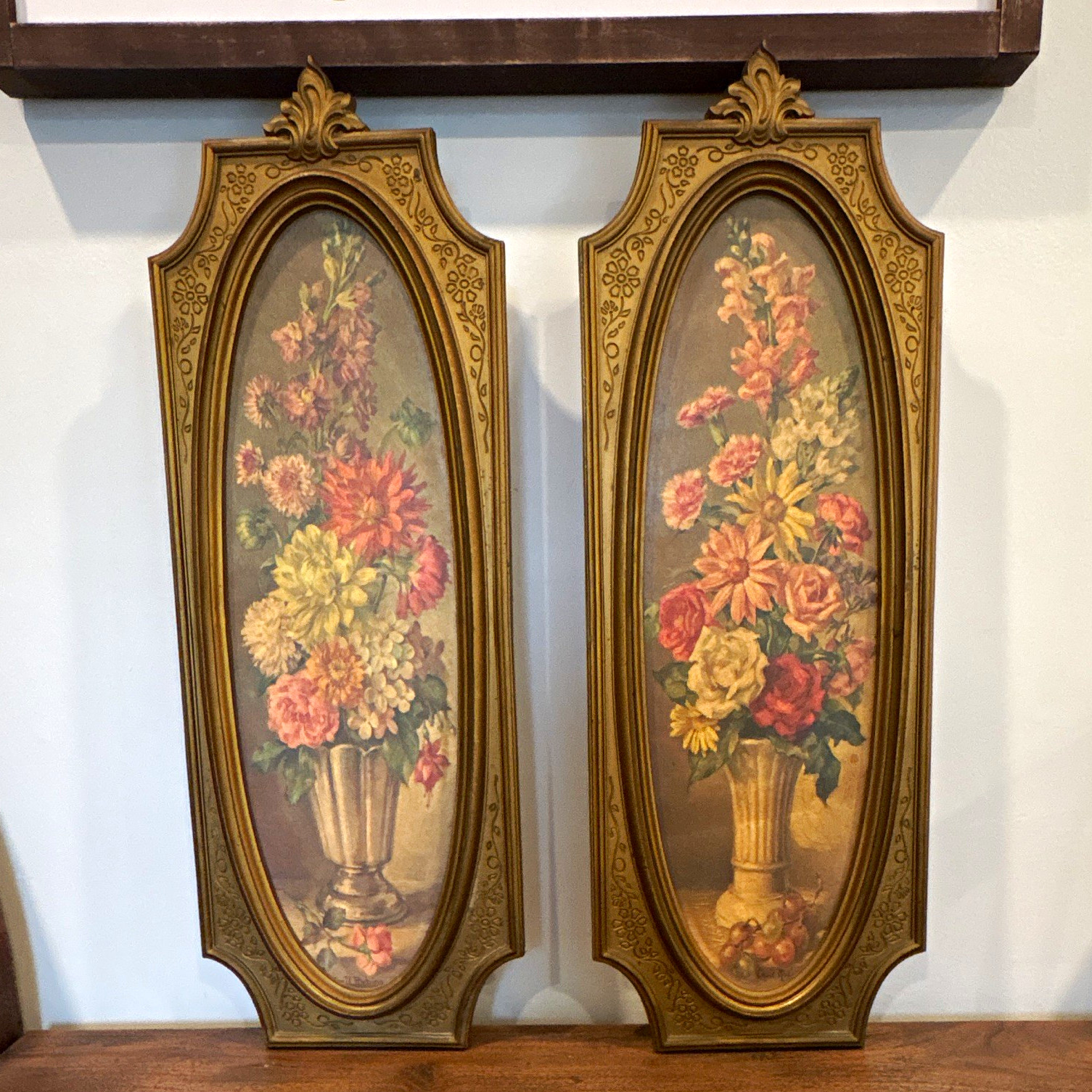 Vintage MCM Cecil Rubino Floral Lithographs, Produced in 1964, Florentine Art Vintage MCM Cecil Rubino Floral Lithographs, Produced in 1964, Florentine Art