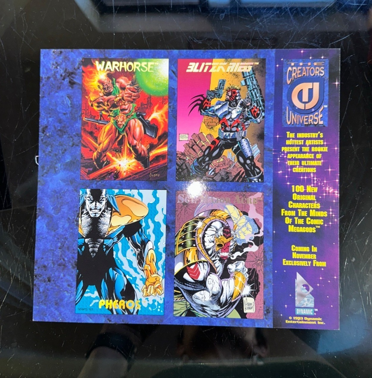 Vintage 1993 Dynamic Entertainment Creators Universe Uncut Promo Card Sheet Feat