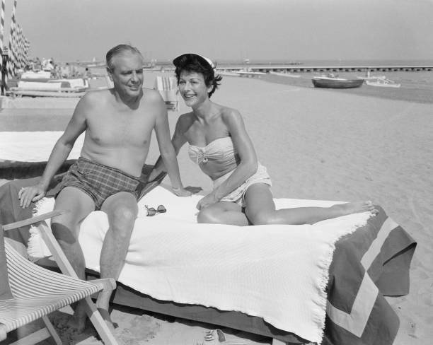 Austrian-born American actress Hedy Lamarr with her fifth husba- 1955 Old Photo