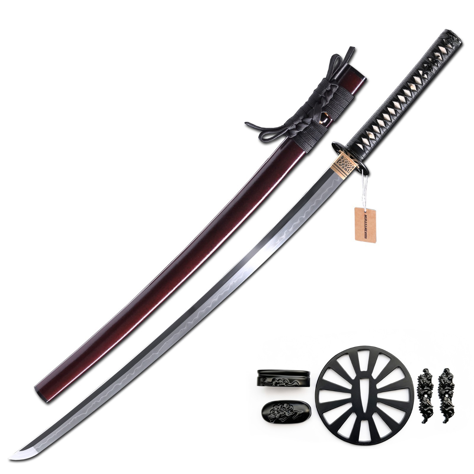 MURASAME Katana Sword 41'' Real Clay Tempered T10 Steel Nice Hamon Razor Sharp
