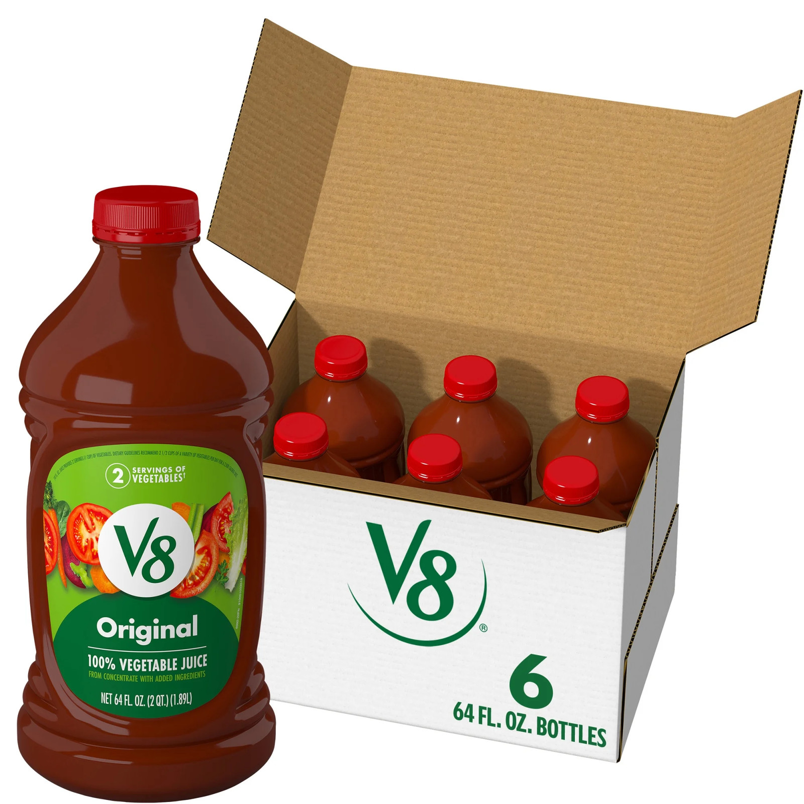 V8 Original 100% Vegetable Juice, 64 Fl Oz Bottle