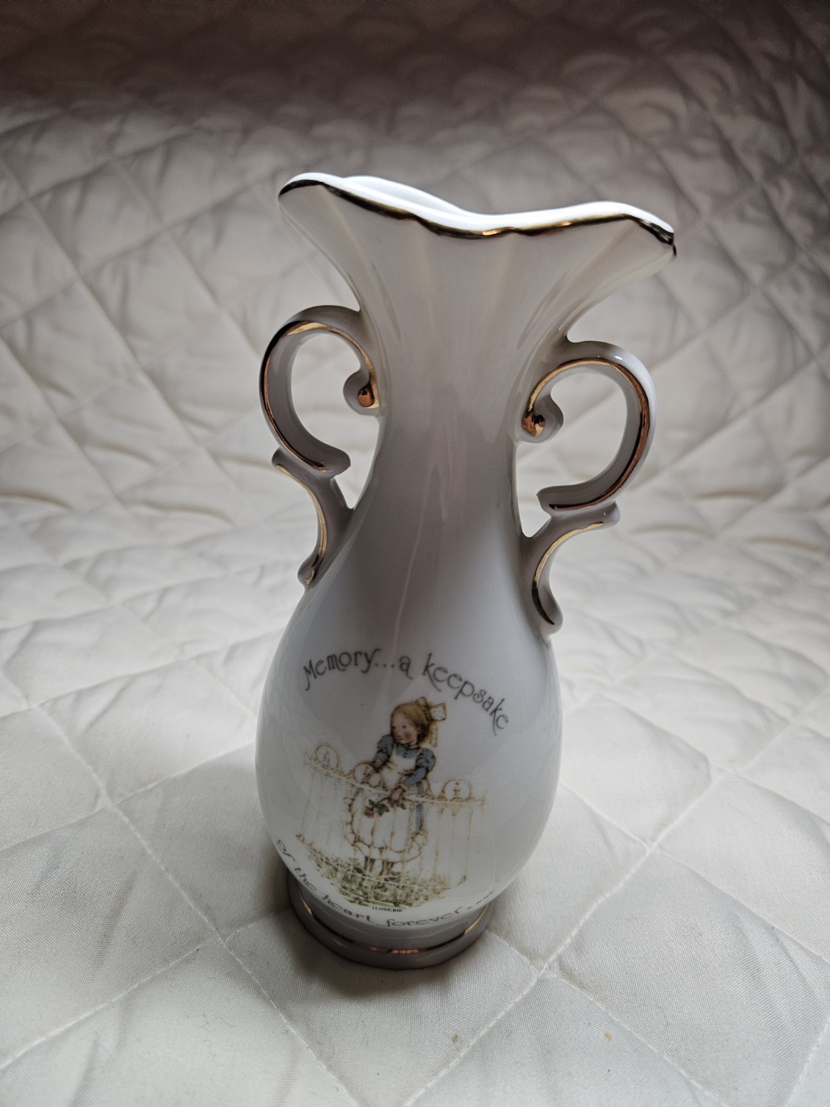 Holly Hobbie 2 Handled Bud Vase \