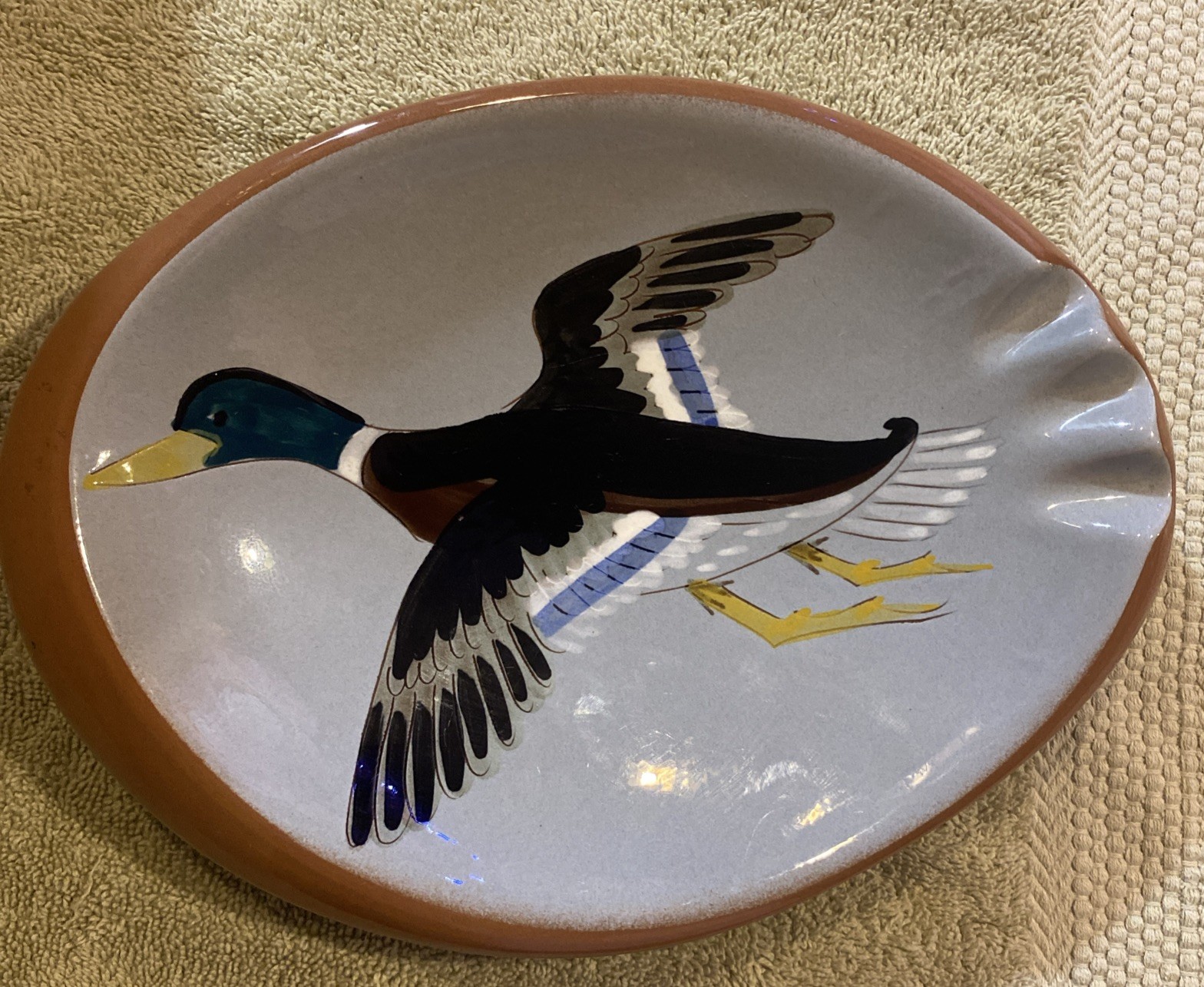 Vintage Stangl Duck Ashtray  Oval Mallard