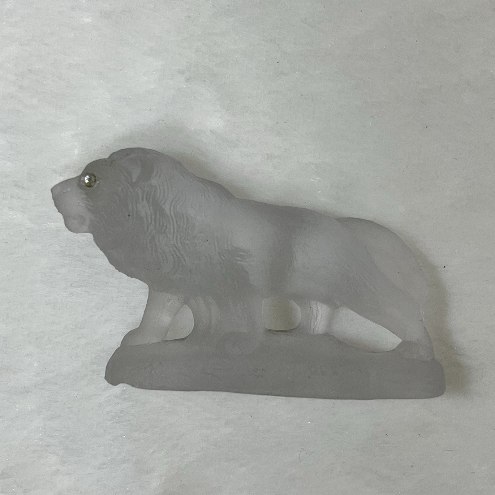 Frosted Glass Lion Figurine