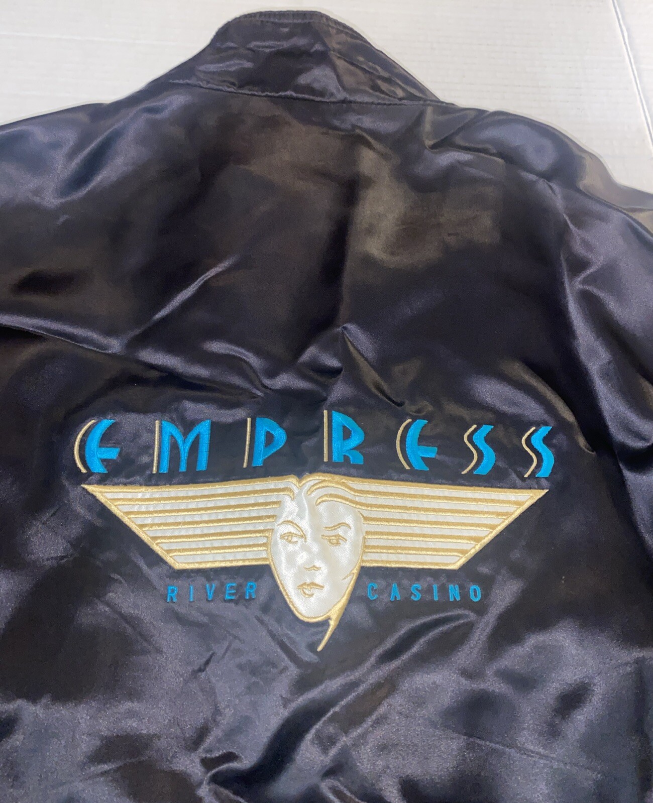 Size XL Empress River Casino Jacket Black Joliet IL Vintage 90s Promo Hollywood