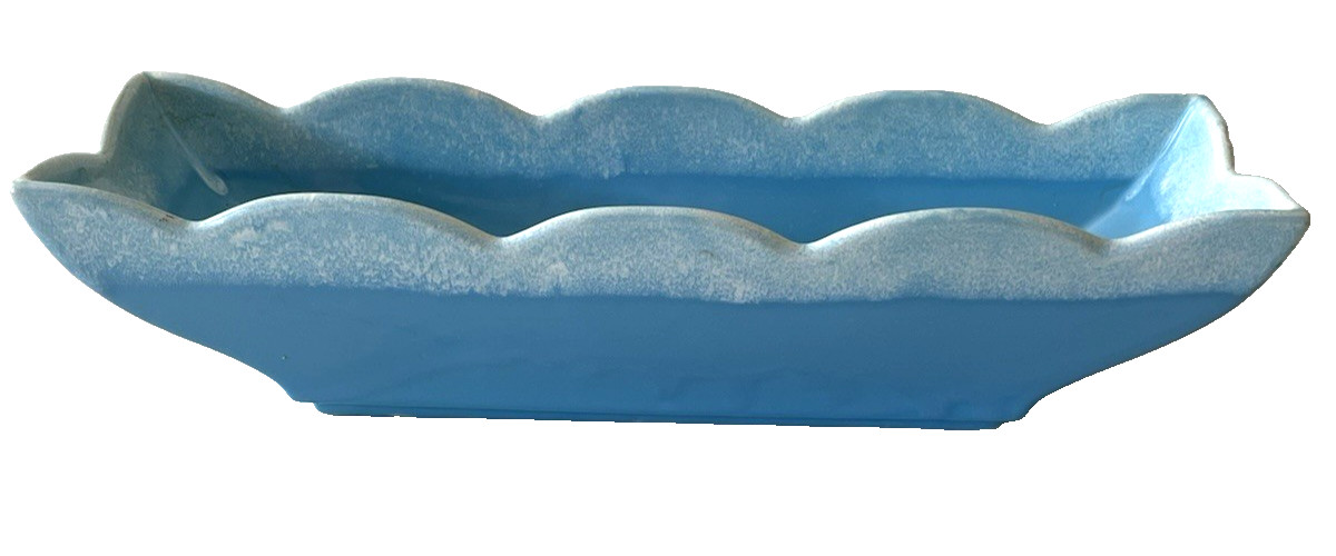 Mid Century Planter Scalloped Edge Hull 74 Fantasy Window Box Blue