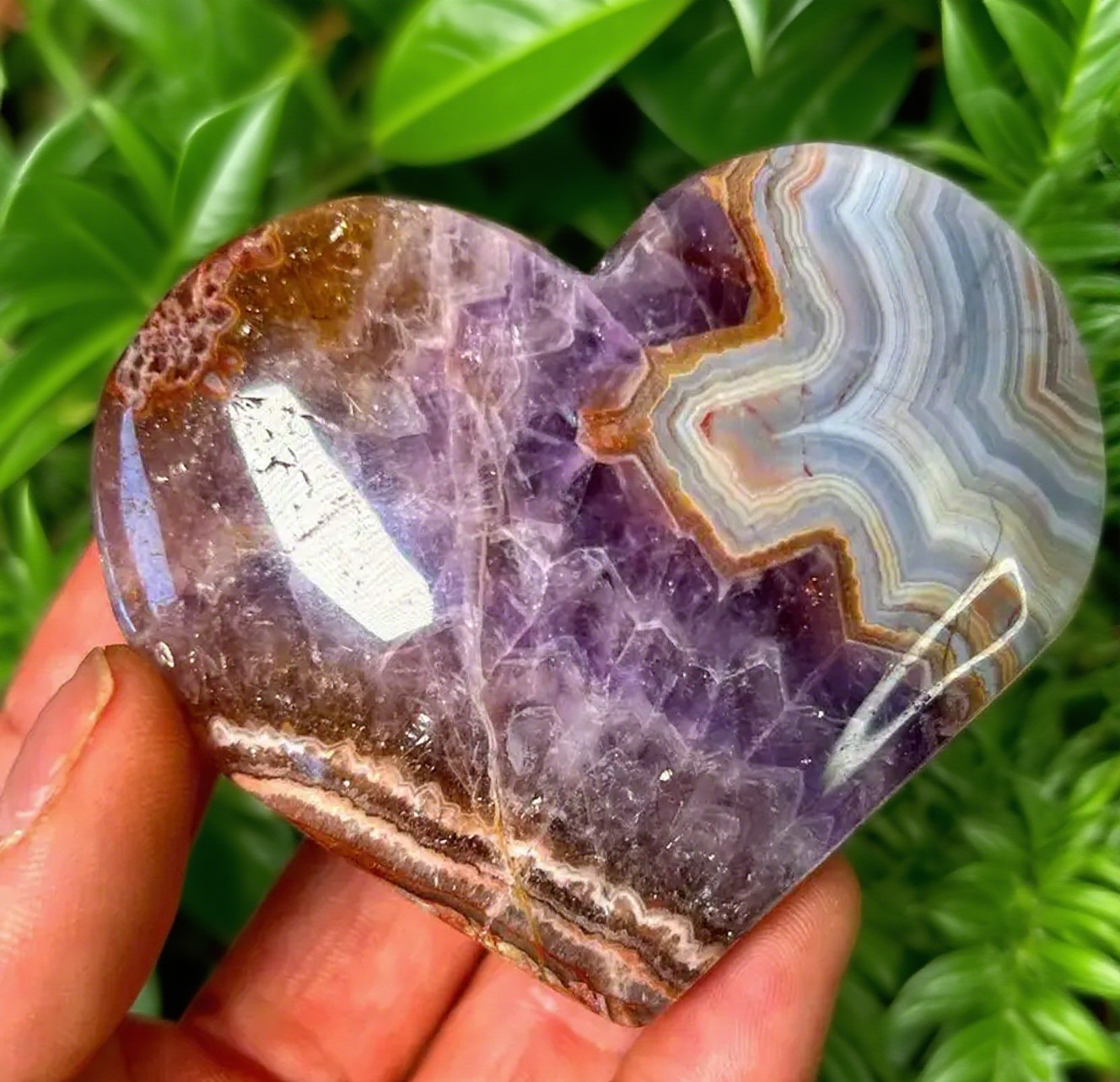 Mexican Amethyst Crazy Lace Agate Heart Palm Stone Healing Crysatl Decor Gifts Mexican Amethyst Crazy Lace Agate Heart Palm Stone Healing Crysatl Decor Gifts