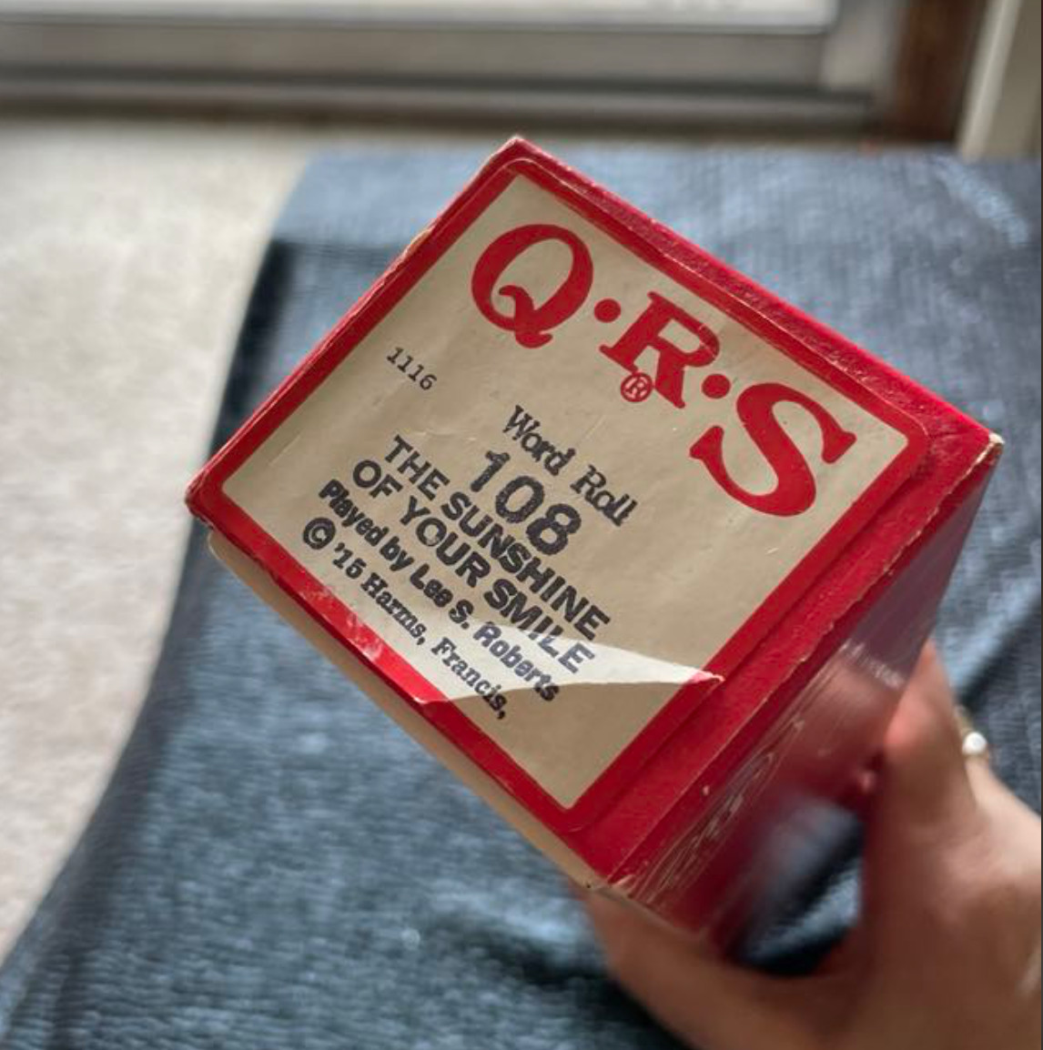 Q. R. S. Word Roll 108 Sunshine of Your Smile Player Piano Roll 1915 Roberts