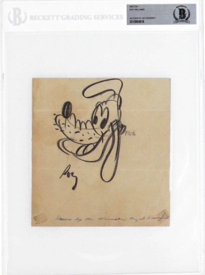 Roy Williams Pluto Sketch Disneyland 1976 