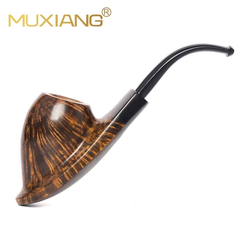 MUXIANG Smooth Ramses Pipe Briar Wooden Tobacco Pipe Cumberland Stem Freehand