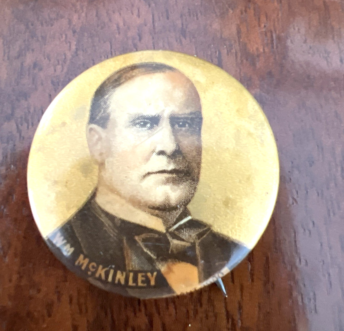 ATQ. 1900 WILLIAM MCKINLEY PRESIDENTIAL CAMPAIGN PIN BACK BUTTON 1 1/4\
