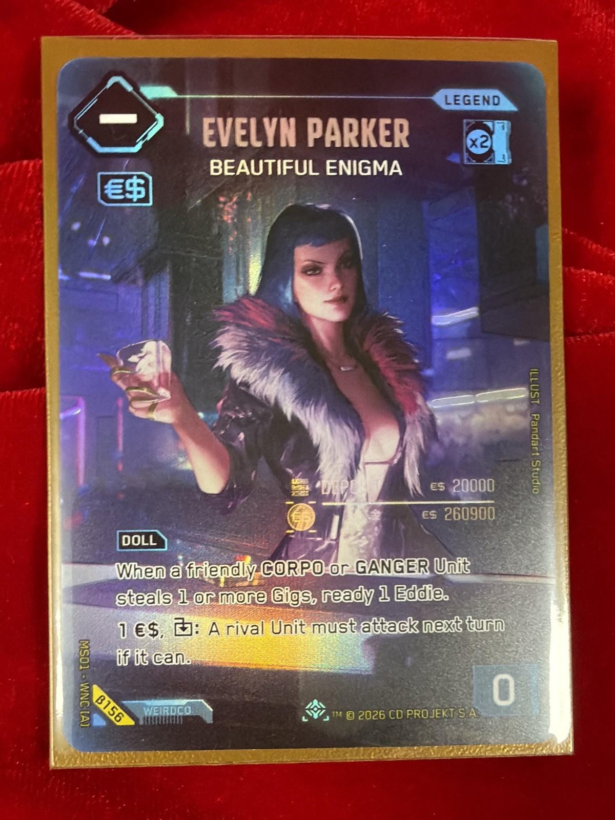 Evelyn Parker, Beautiful Enigma Iconic Legend B156 Cyberpunk TCG Beta