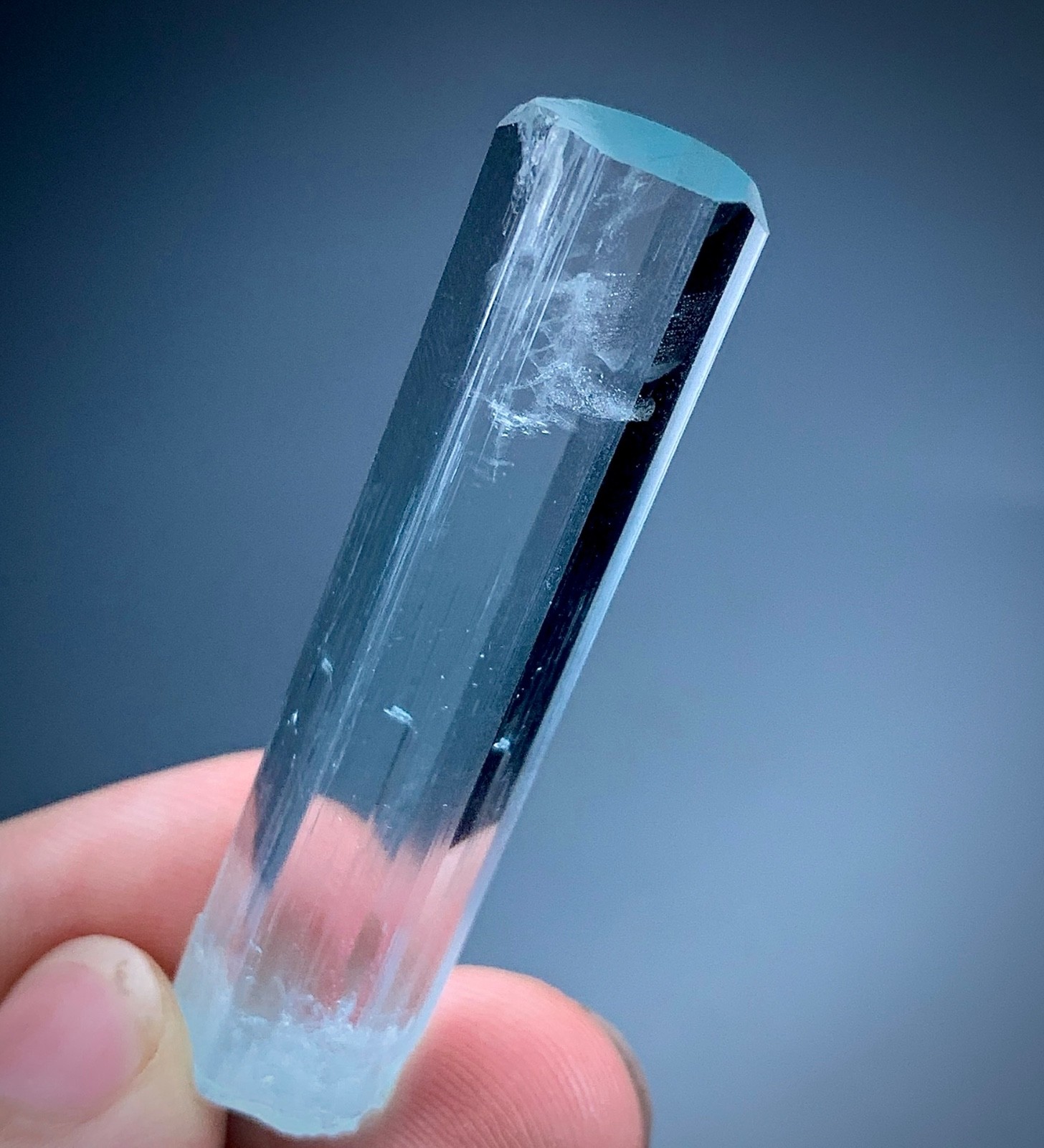 61 Carat aquamarine crystal With Helix Inclusion,from skardu , Pakistan