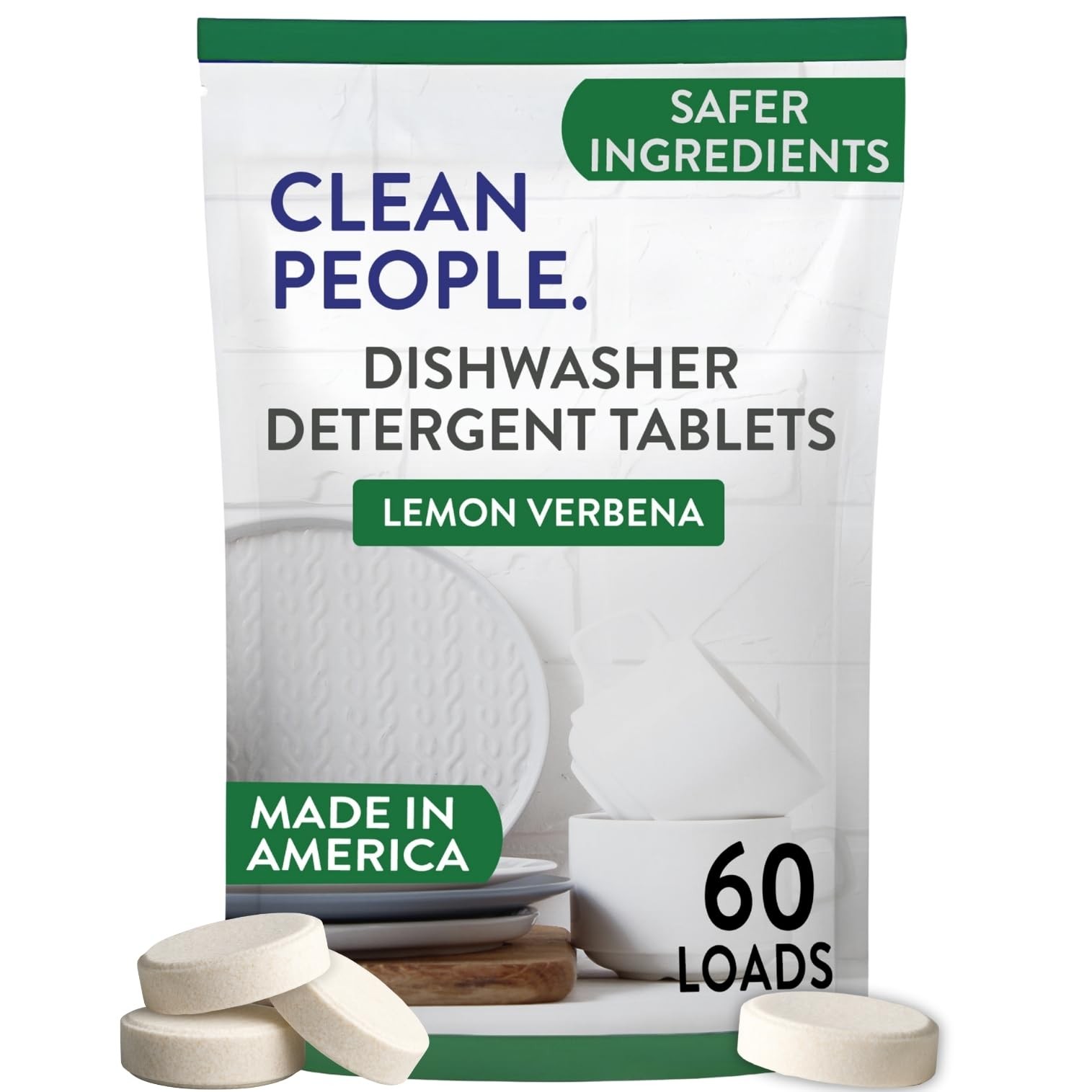 The Clean People Dishwasher Tablets - Cuts Grease & 60 Count (Pack of 1) The Clean People Dishwasher Tablets - Cuts Grease & 60 Count (Pack of 1)