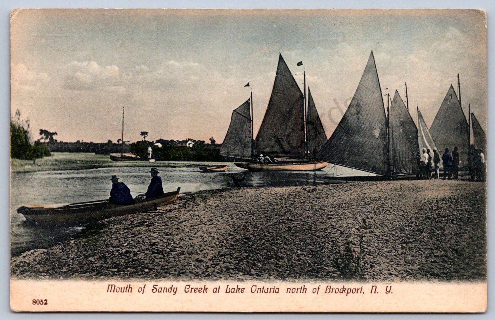 K32/ Brockport New York Postcard c1910 Monroe Co Sandy Creek Sailboats 10