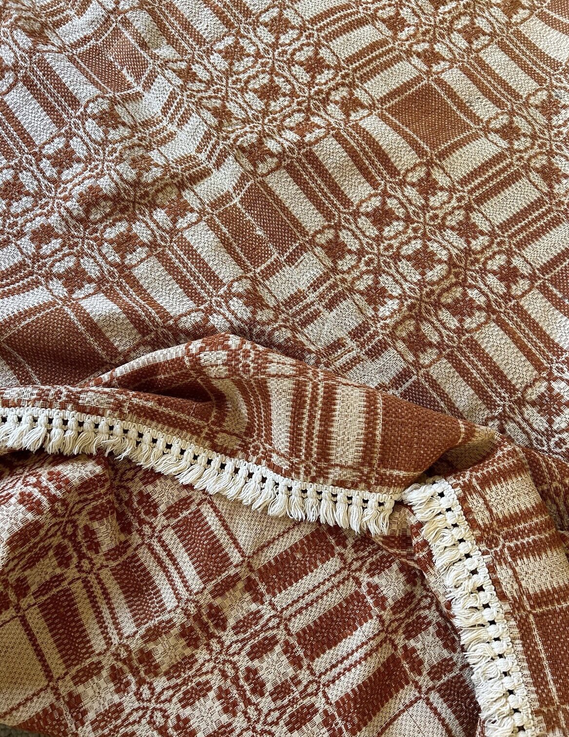 Antique Wool Blanket Bedspread Linsey-Woolsey Overshot Coverlet Antique Wool Blanket Bedspread Linsey-Woolsey Overshot Coverlet