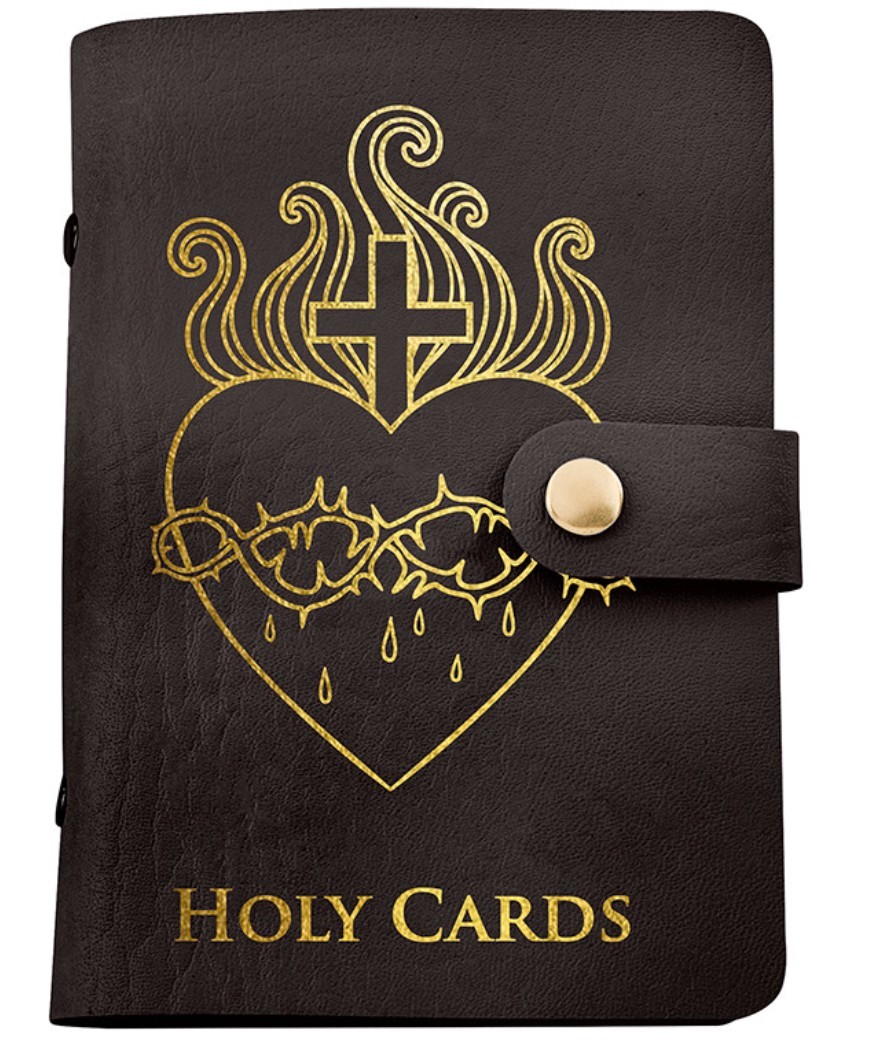 Sacred Heart Brown Holy Card Holder 5.25\