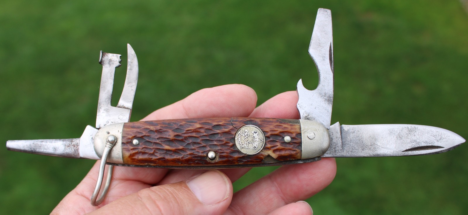 1928-1933 REMINGTON RS3333 BOY SCOUT FOLDING POCKET KNIFE PAT. No. 1635649