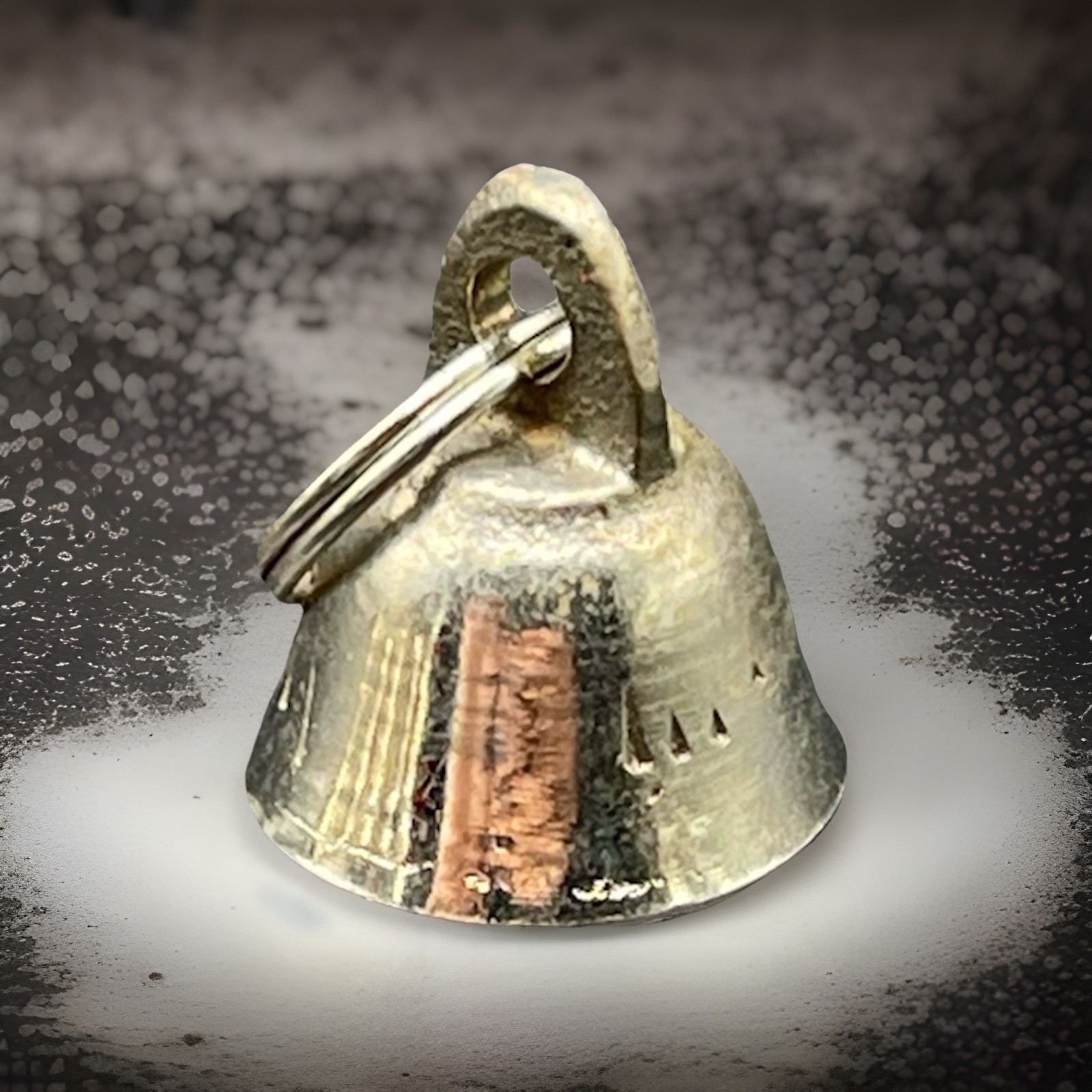 Vintage Very Small Miniature Metal Handmade Bell Etched Design GUC