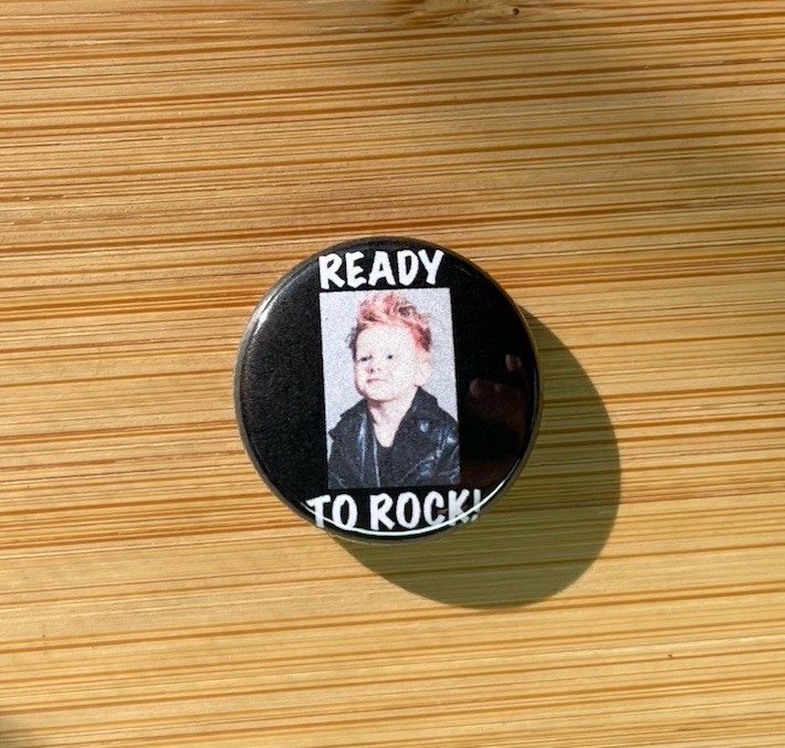Vintage 80s 90s Style Pin Punk Kid Ready To Rock Backpack Jacket Pin 1