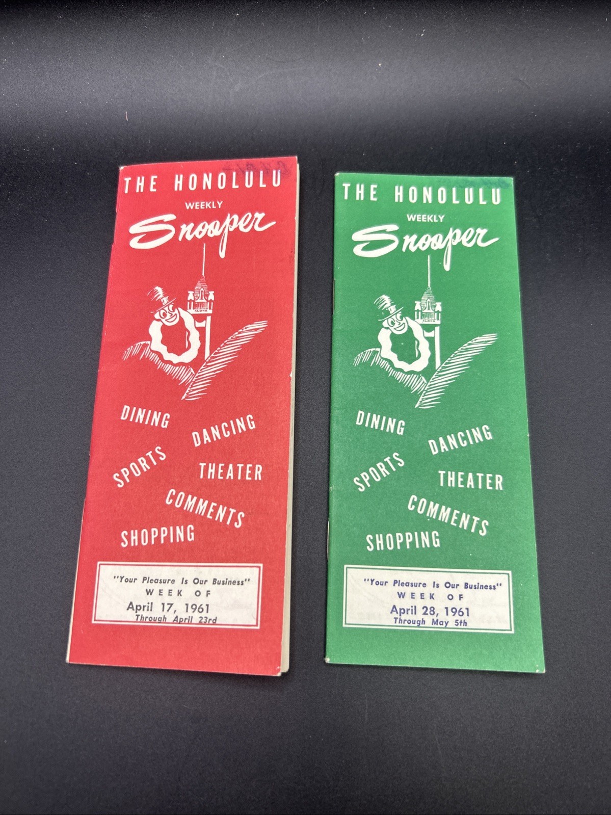 The Honolulu Weekly Snooper 1961 Vintage Travel Brochure Lot (2)