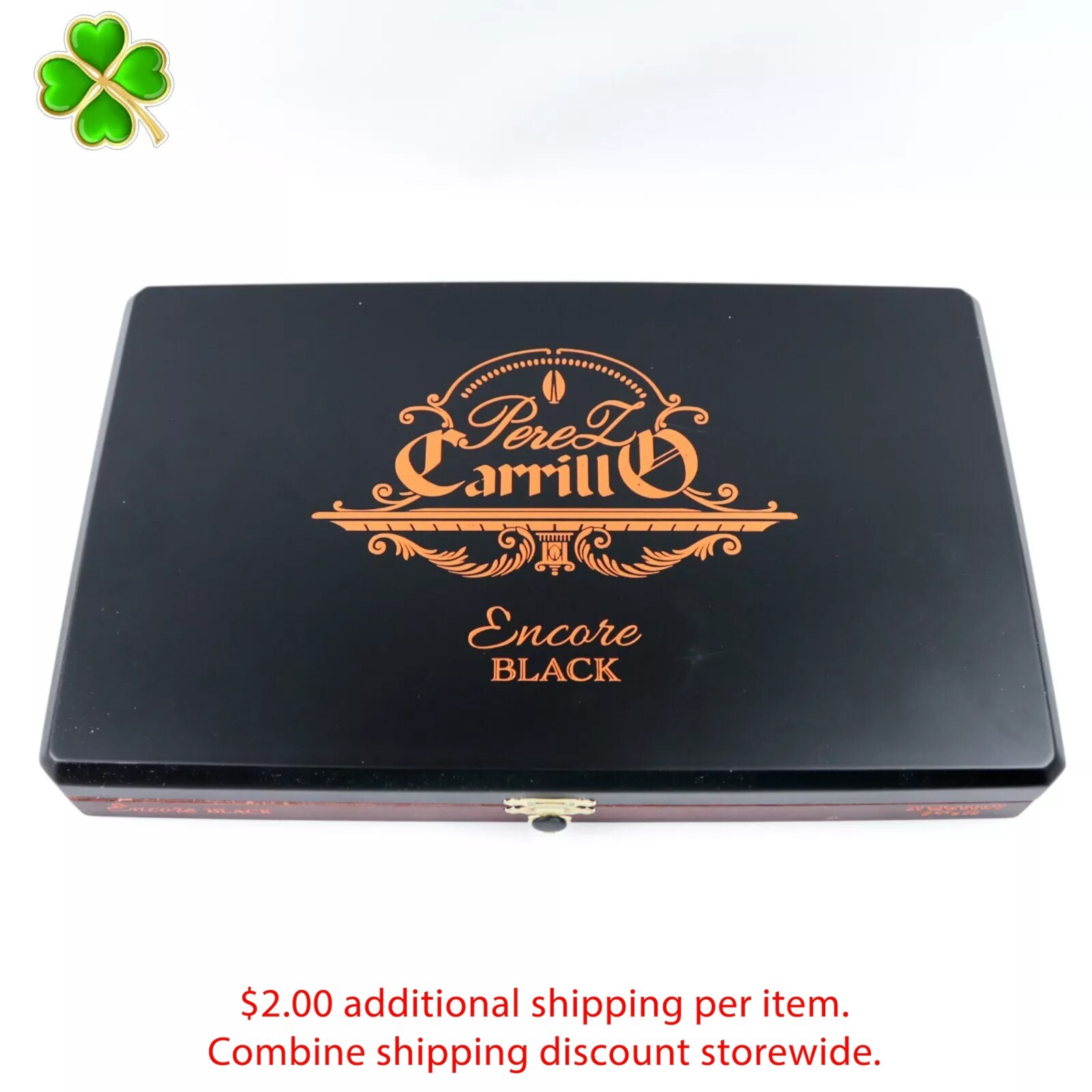 Perez Carrillo Encore Black Cigarros Wood Cigar Box 11.5