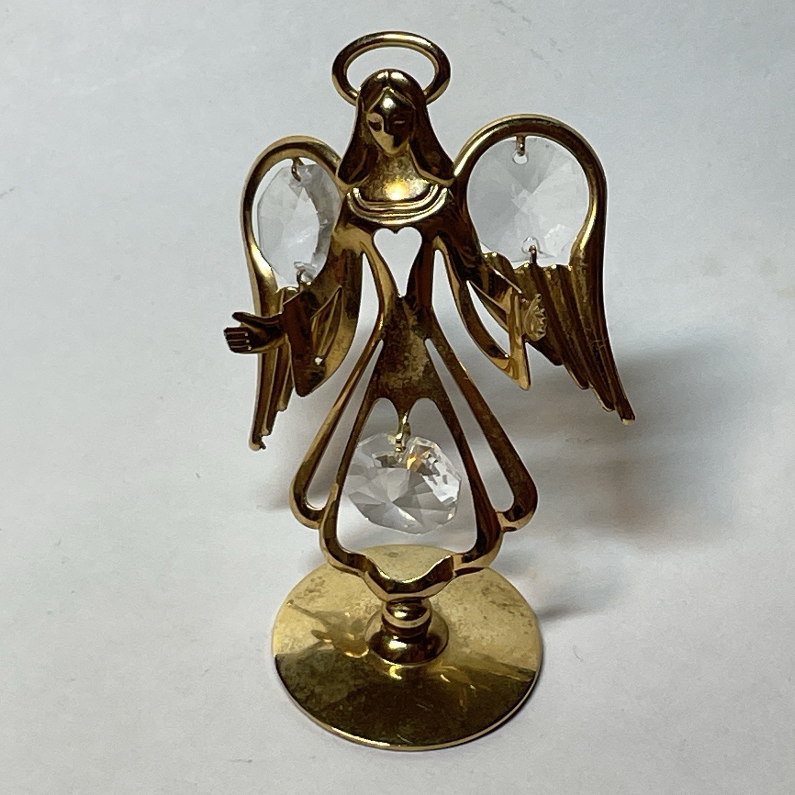 Guardian Angel Austrian Crystal 24k Gold Plated Suncatcher USA Figurine Vintage Guardian Angel Austrian Crystal 24k Gold Plated Suncatcher USA Figurine Vintage