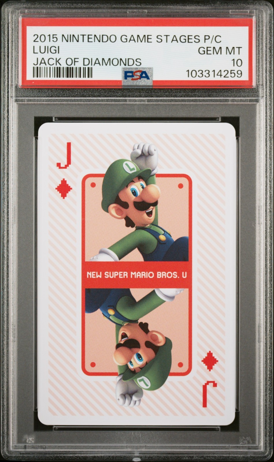 2015 Nintendo Mario Game Stage Playing Poker Card Luigi Jack Diamond PSA 10 POP3