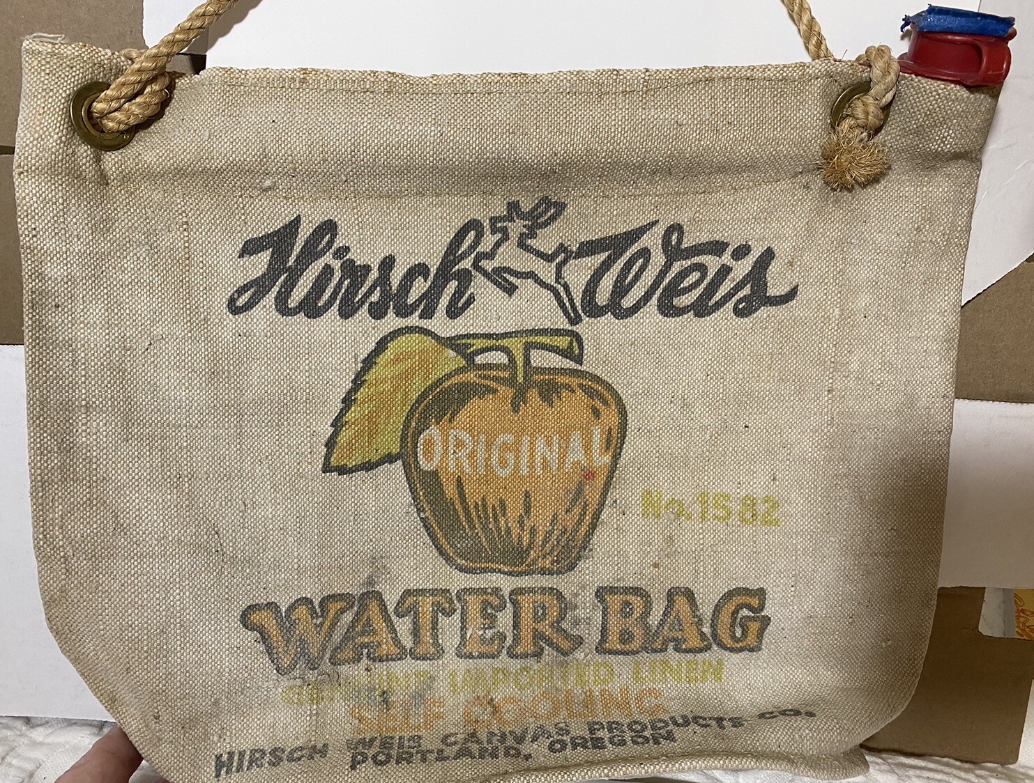 Vintage Hirsch Weis Portland Self Cooling Waterbag Apple Phillips 66 Utah