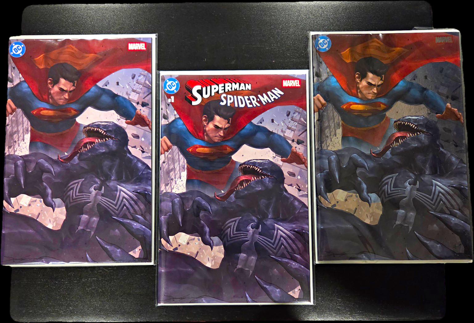 DC Marvel Superman / Spiderman #1 - 3 Variants. Trade, Virgin, Foil Comics Lot