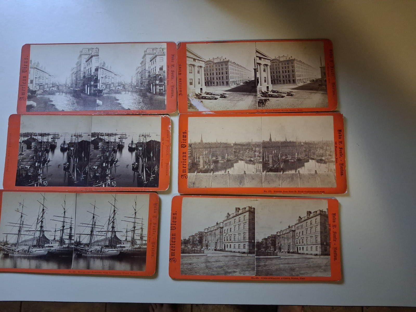 57- Photos C1865  Stereoview Photos of Boston,Massachusetts John P. Soule RARE