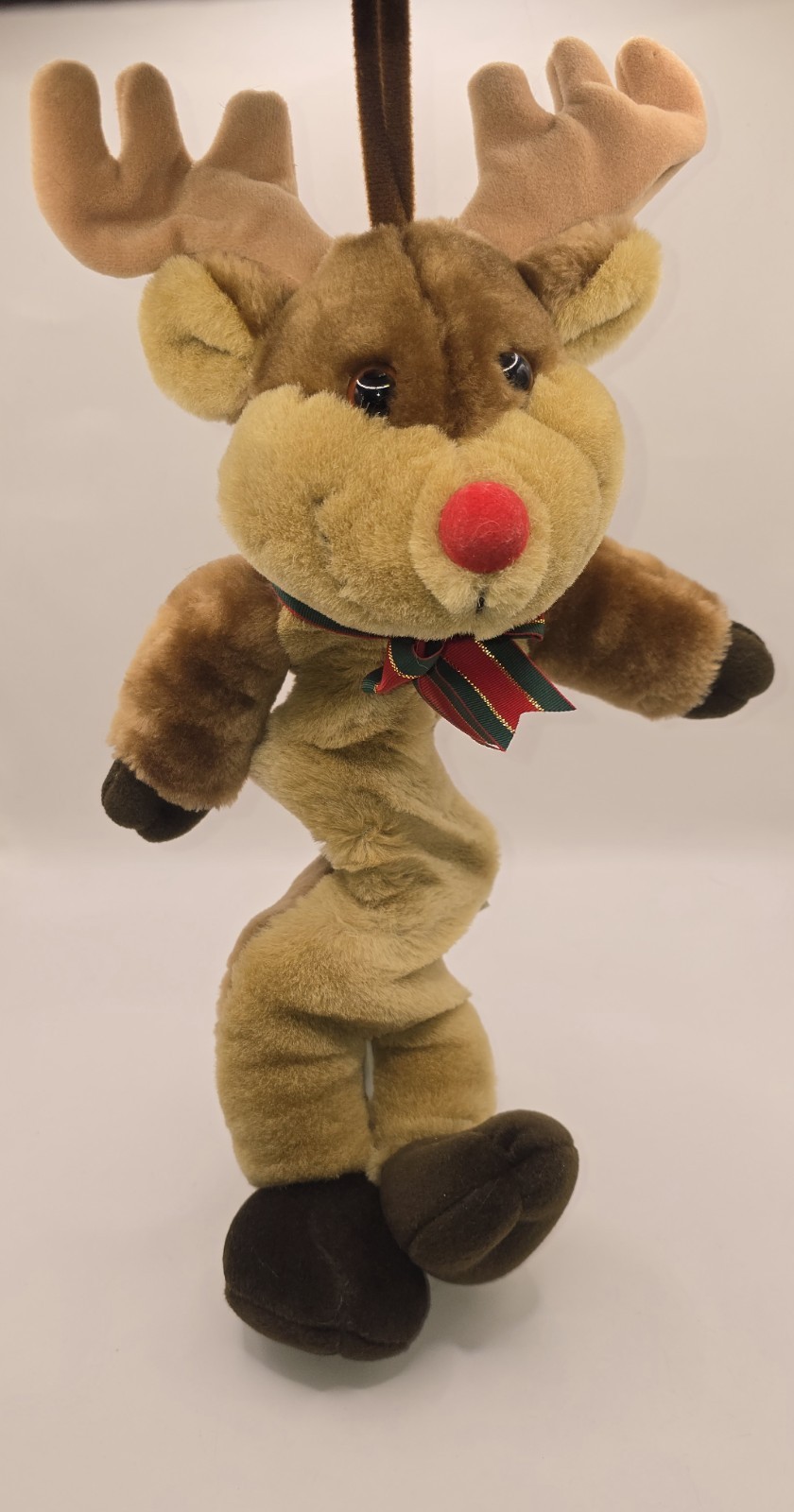 Vintage Plush Creations Musical Pull Reindeer Jingle Bells Christmas Baby Crib