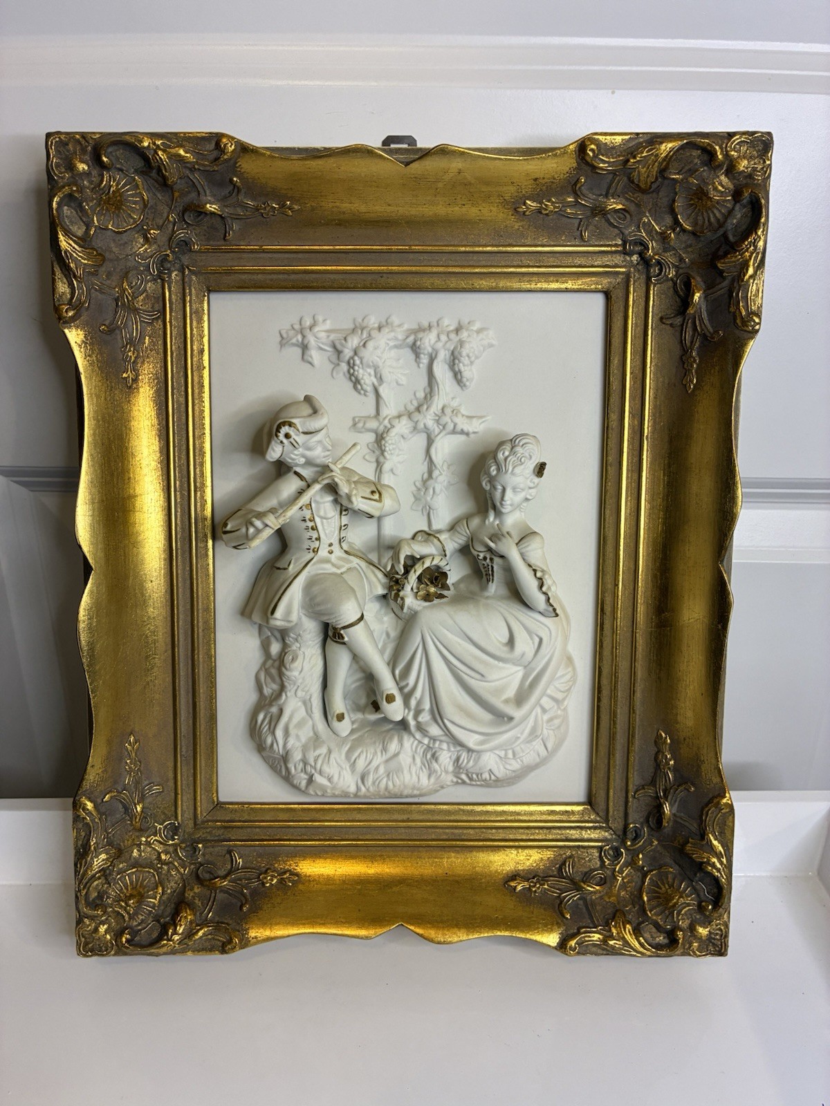 Porcelain Wall Art in Baroque style by Alt Meissen, Germany 1950s Porcelain Wall Art in Baroque style by Alt Meissen, Germany 1950s