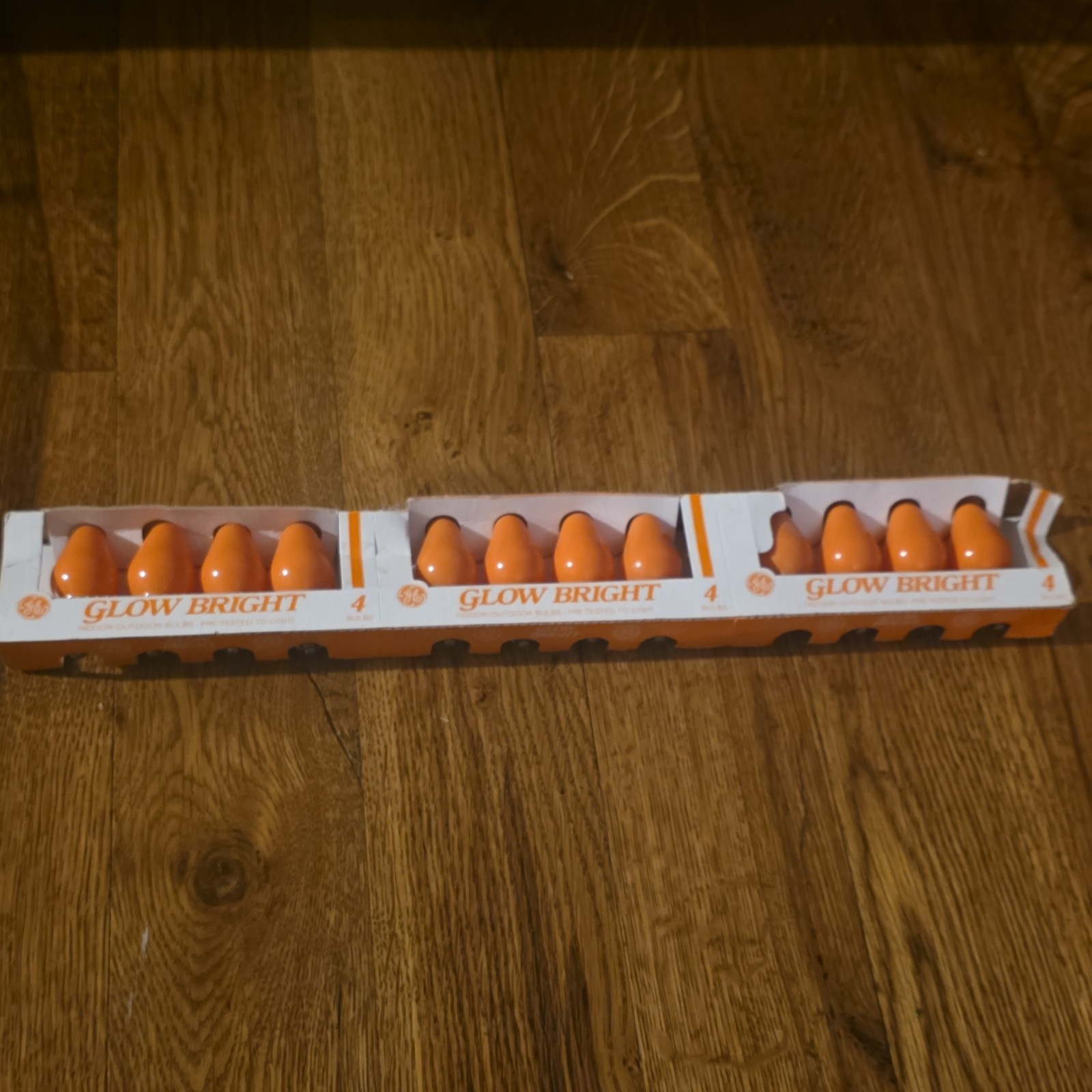 Vintage GE Merry Orange Outdoor Bulb Set ....5watt 12-Pack New