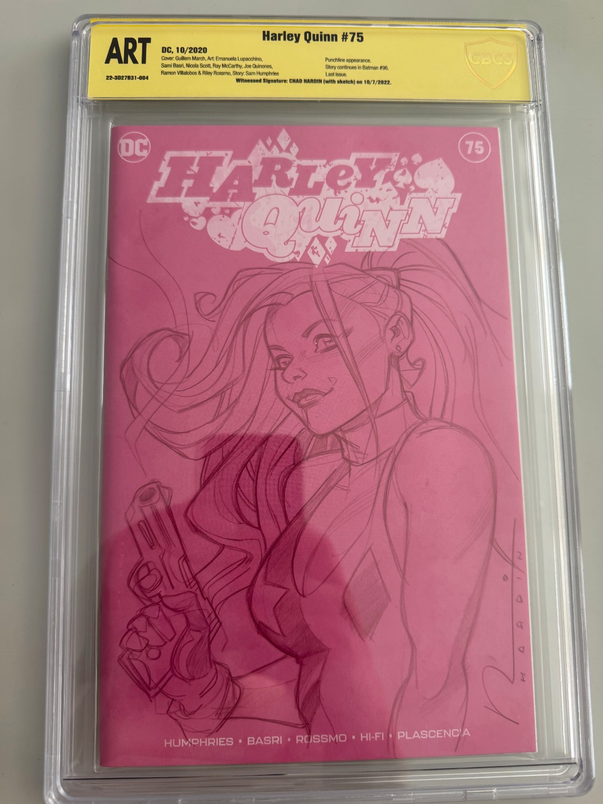Chad Hardin Harley Quinn Blank Original Art CBCS Slabbed NYCC 2022