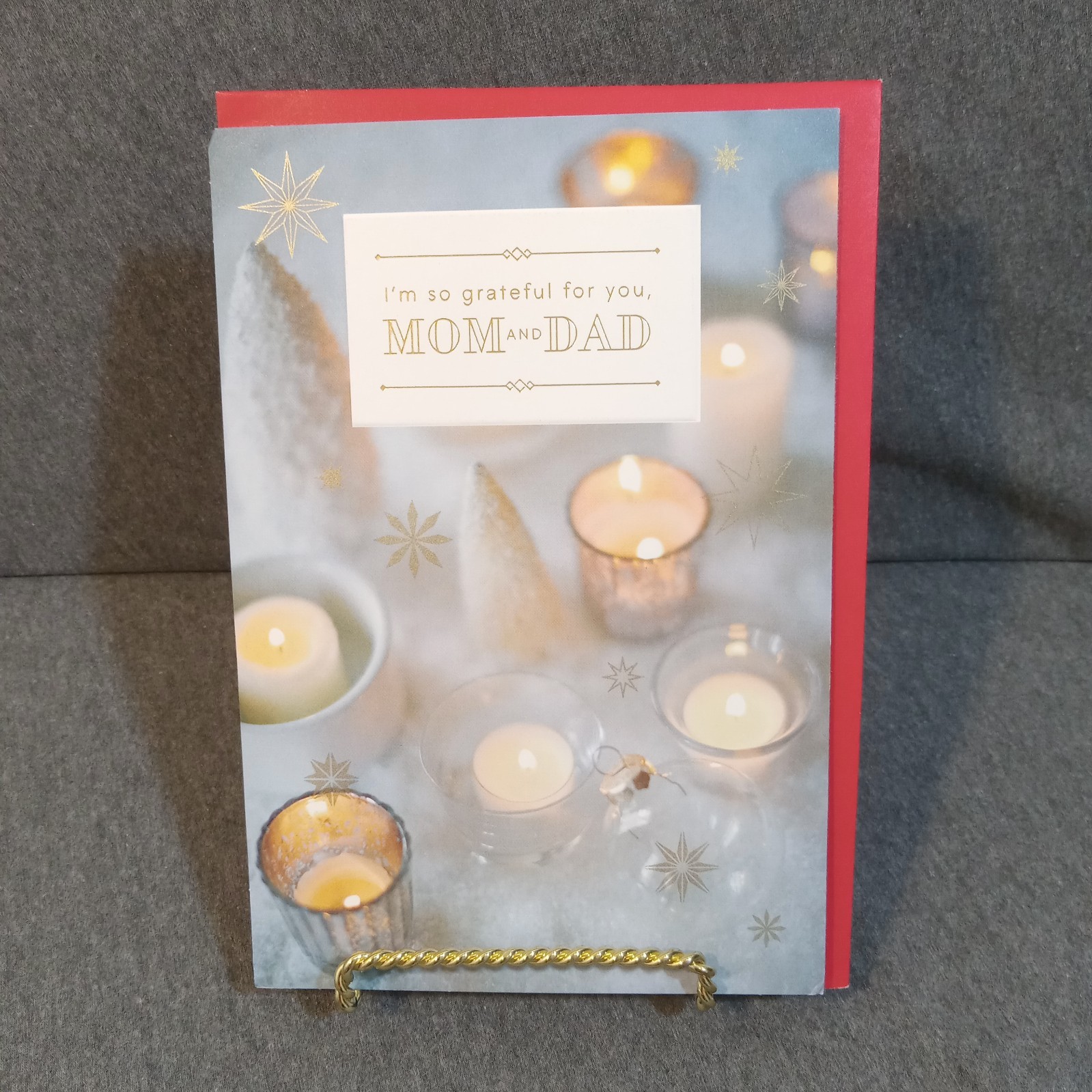 Hallmark Card Red Gold White To MOM And DAD \