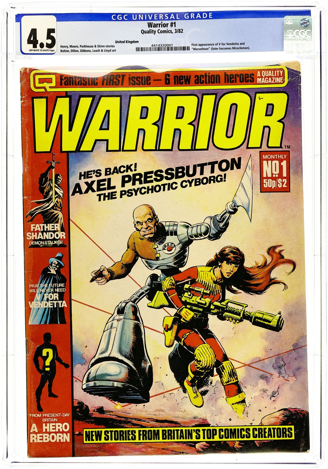Warrior #1 CGC 4.5 1982 4414320001 1st app. Alan Moore's MarvelMan