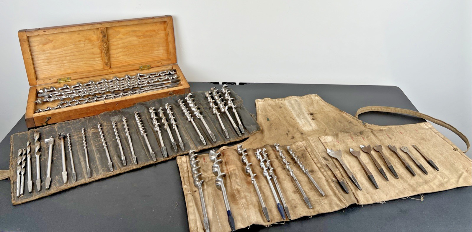 43 Vintage Irwins Lakeside Tatex Russel Jennings Woodworking auger Drill bits