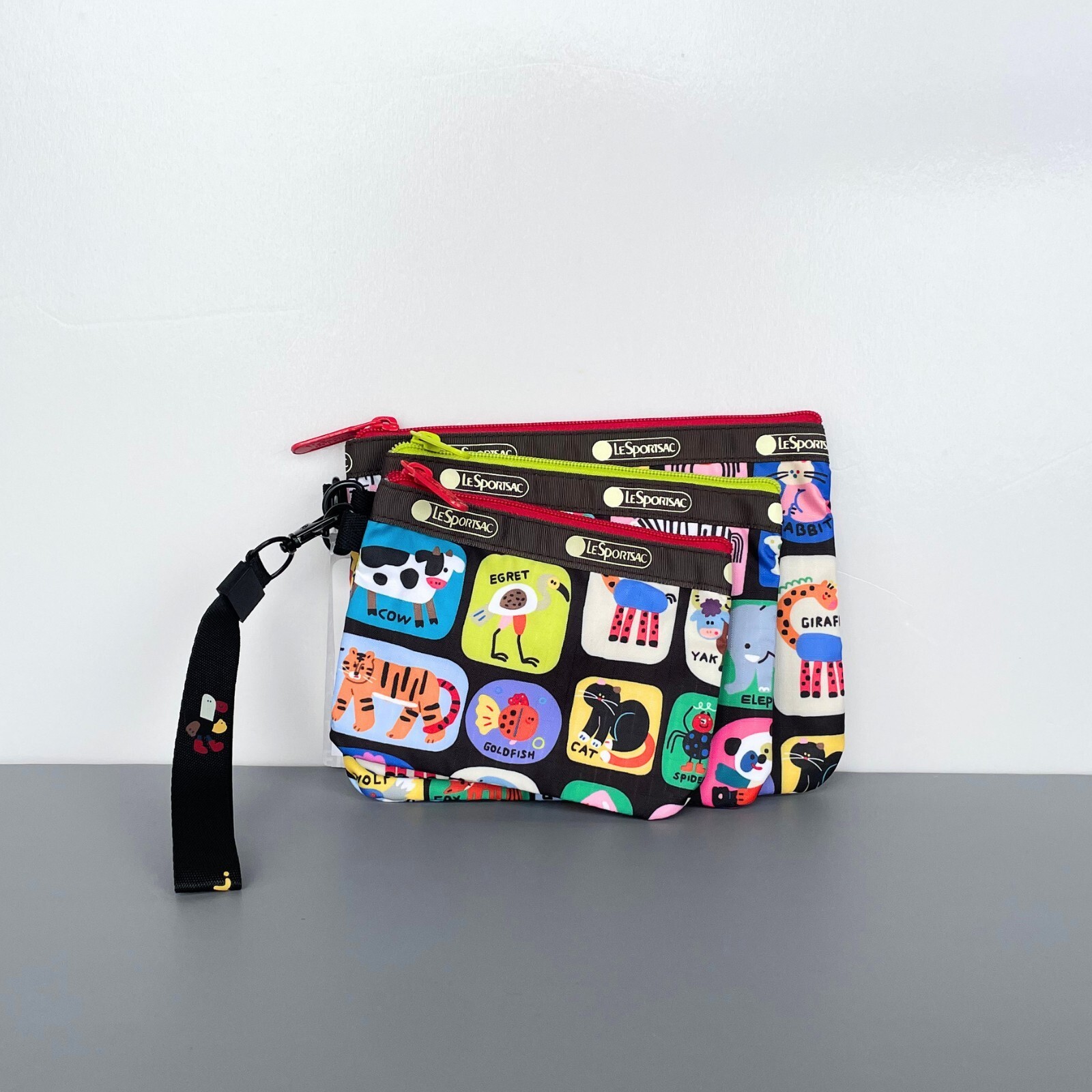 Lesportsac x Animals Wristlet Pouch Set of 3 NWT