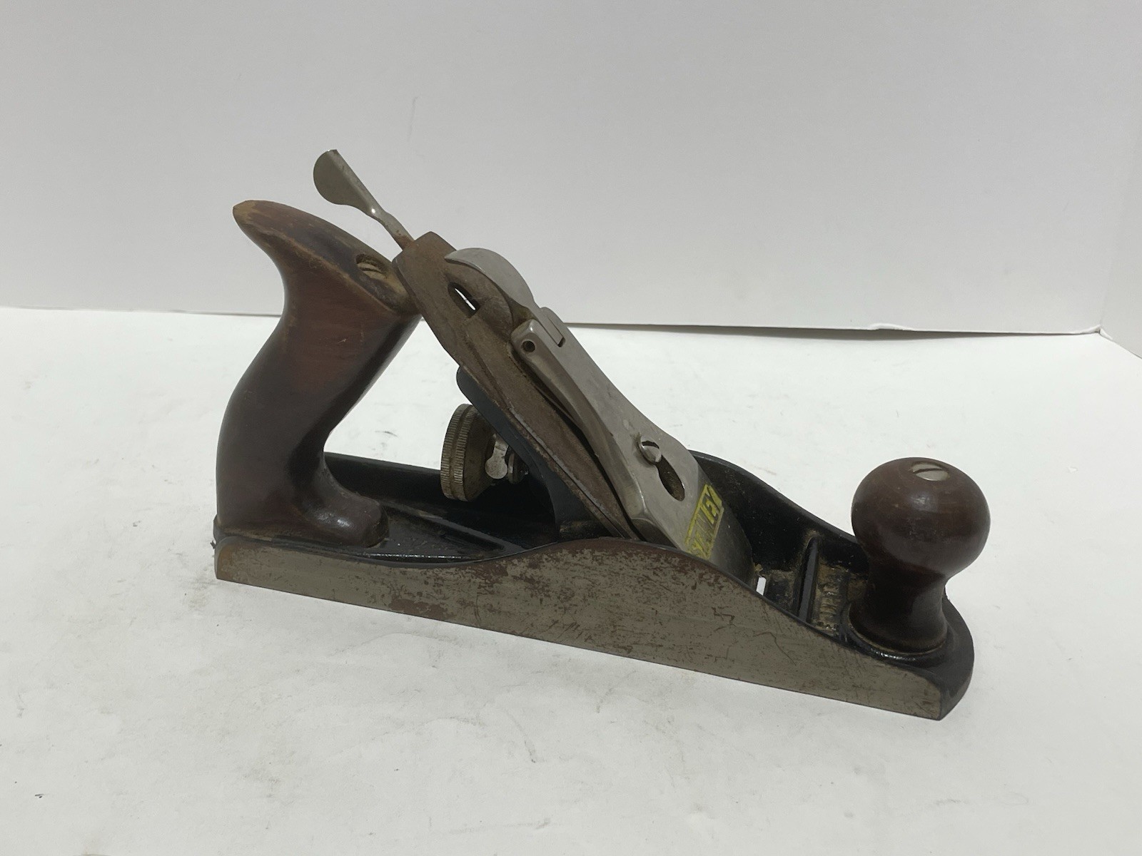 Vintage Stanley Bailey No. 4 C557B Wood Planer Smooth Bottom Wooden Handle USA