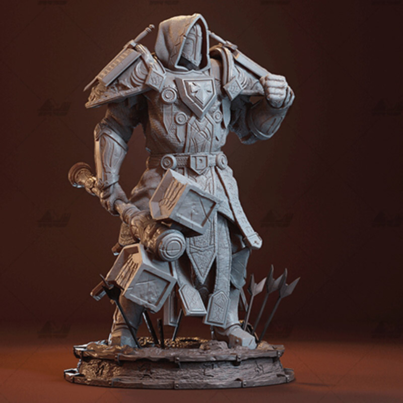 World of Warcraft Paladin Unpainted Figure Blank Kit Model GK 1/8 25cm Toy Stock