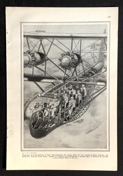 Imperial Airways Short S.8 Calcutta Flying Boat 1928 Cutaway pictorial