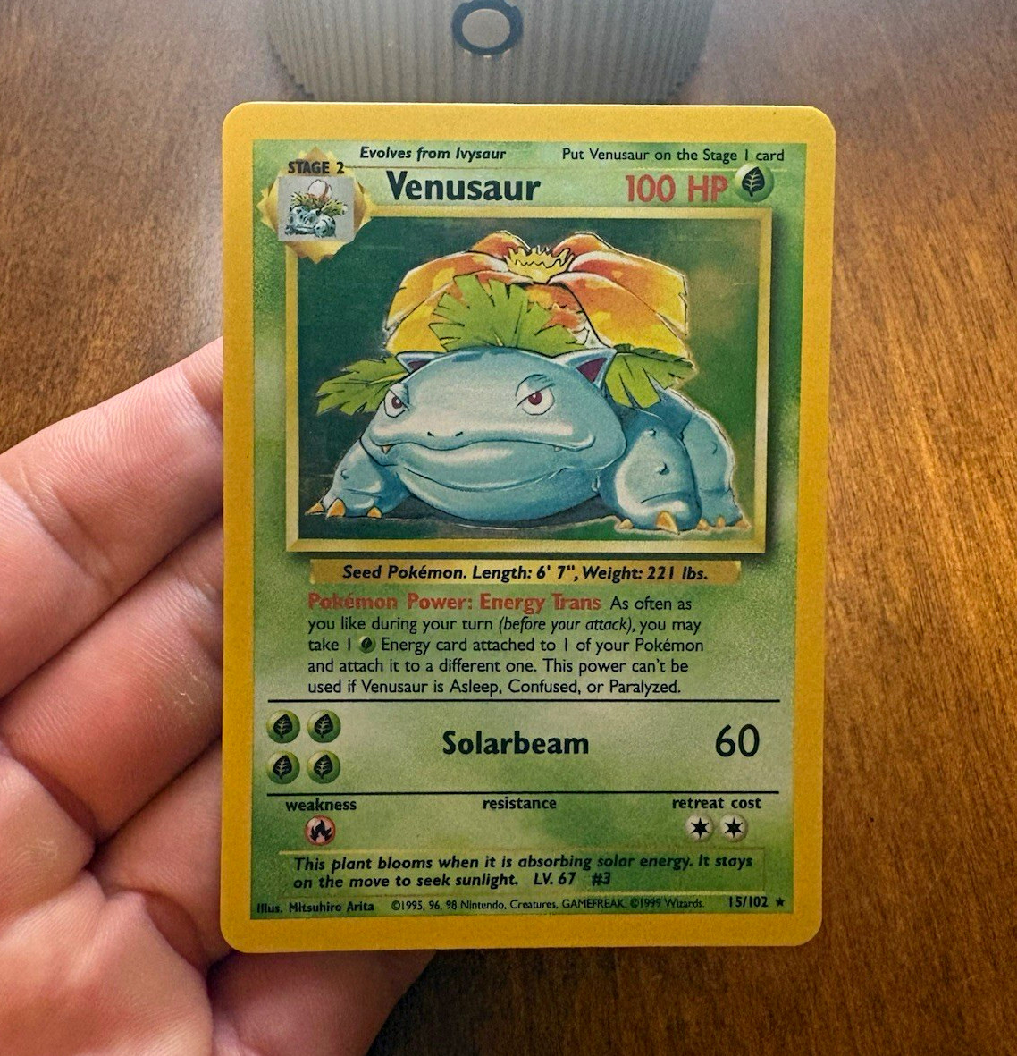 1999 Pokémon Base Set Venusaur 15/102 Holo Rare