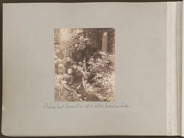 Photo:Picnic party, Moose River, Sept. 14th 85, Moosehead Lake