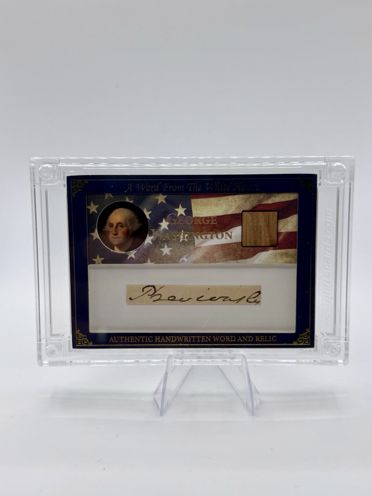 A Word From Potus George Washington Authentic Hand Written Word & Relic Numbered