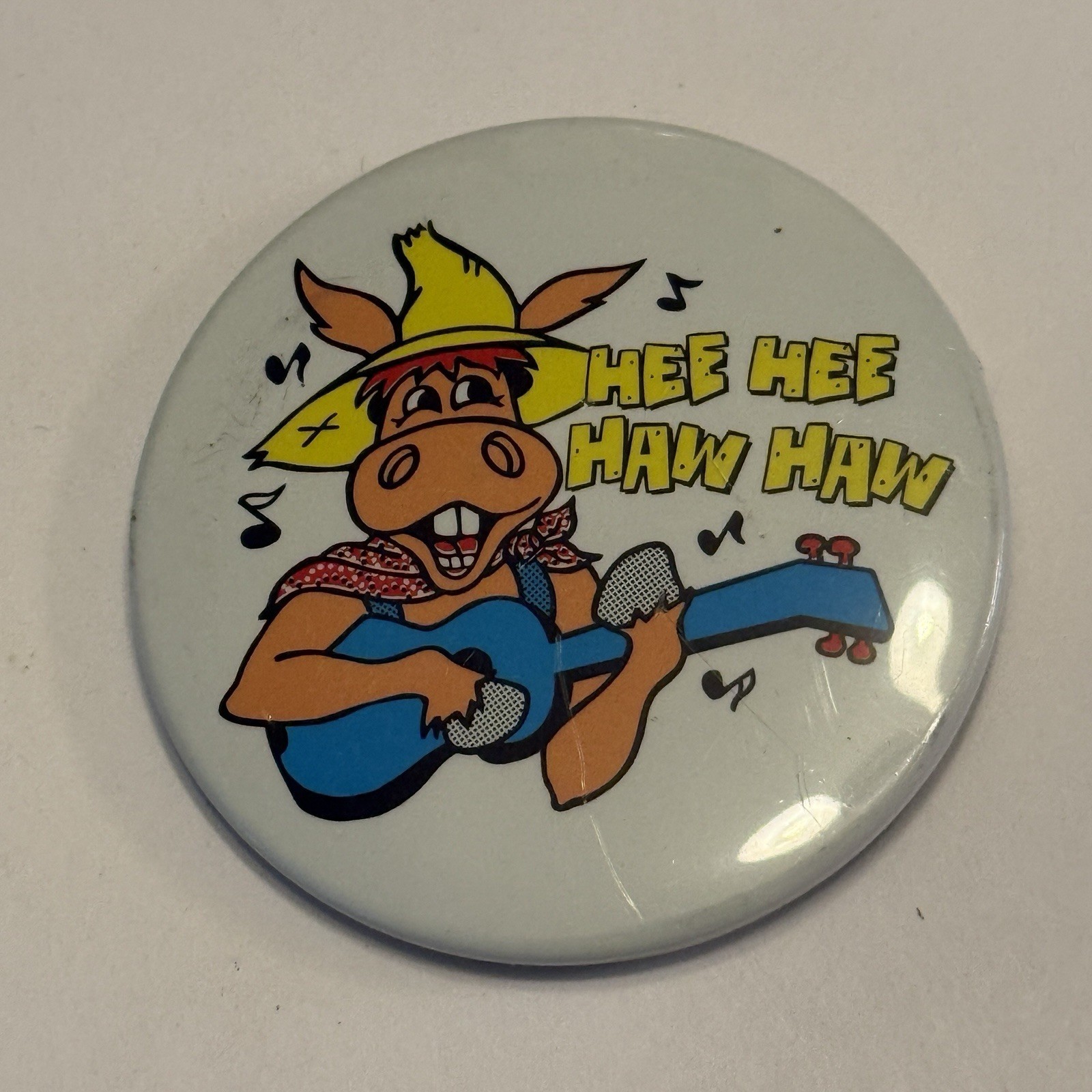 Hee Haw Pinback Button Cartoon Donkey VTG Country Comedy TV Show 1970’s