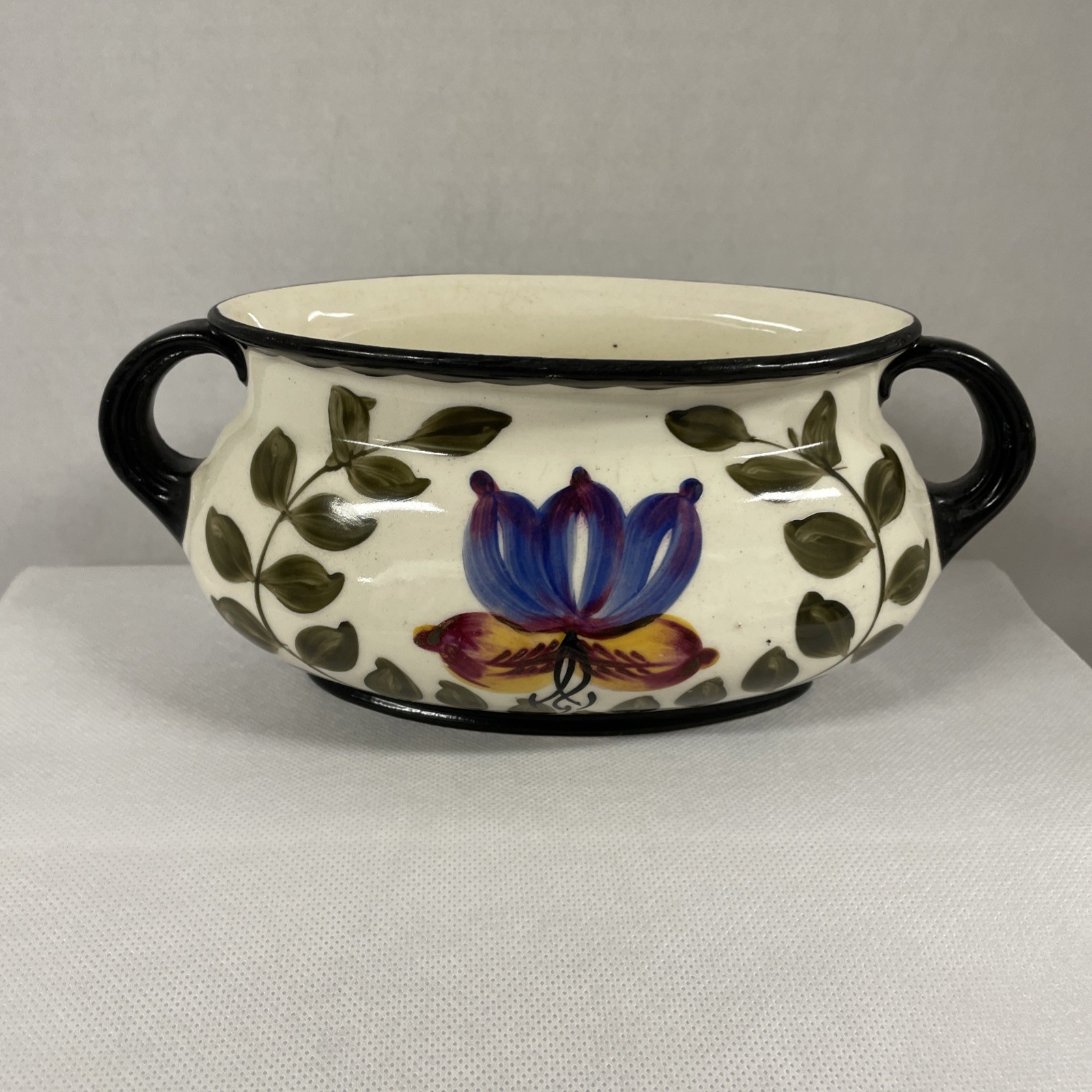 Vintage Erphila Planter w/Handles Art Pottery Flowers Czecho Slovakia ~READ