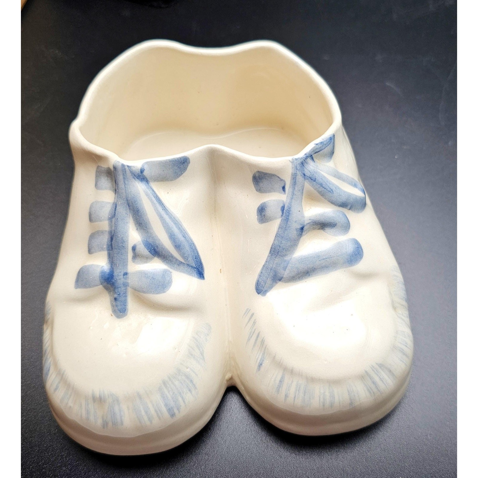 Clinchfield Pottery Porcelain Baby Shoe Planter Vase